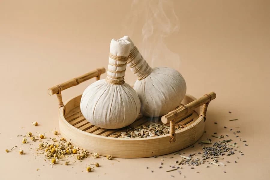 مساج الكمادات الدافئة