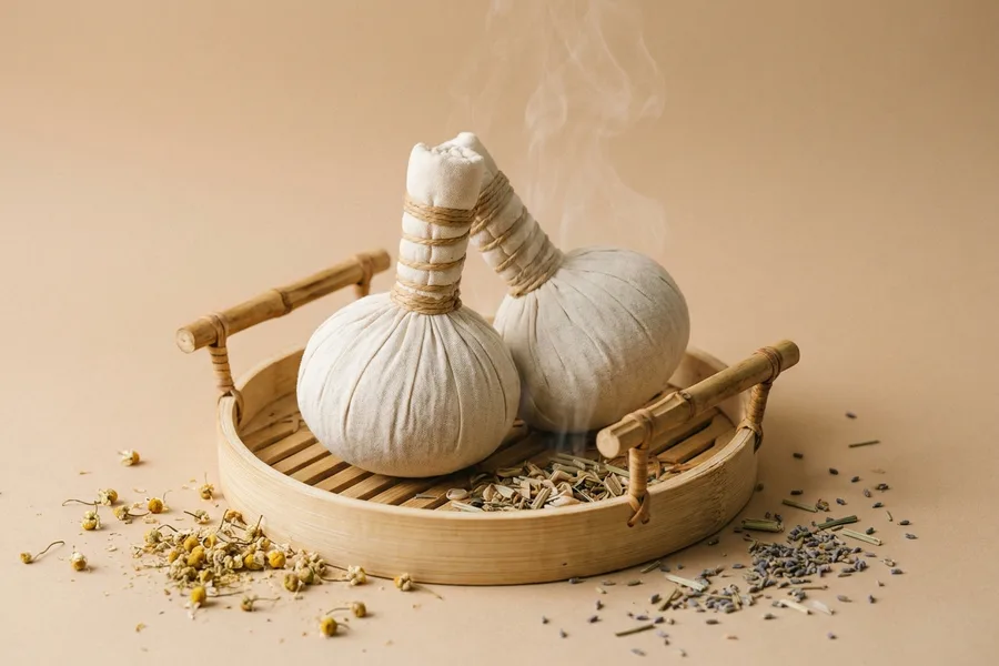 مساج الكمادات الدافئة